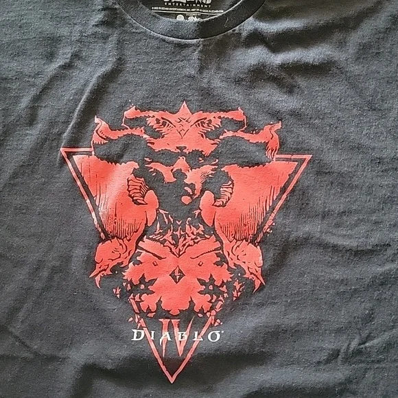 Black T-Shirt Diablo, Size 4 XL, New - Picture 3 of 3